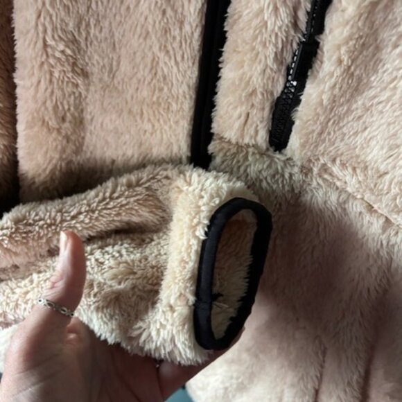 Pink Victorias Secret M Sherpa Fleece Jacket Beige 1/2 Zip Cozy Feminine Soft - Picture 7 of 8